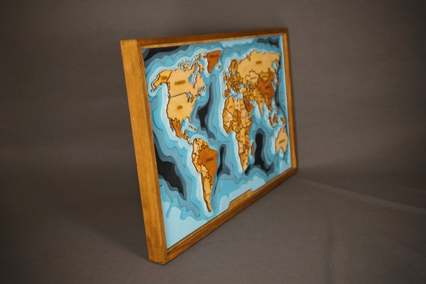 World Map 3D | Wood Wall Art