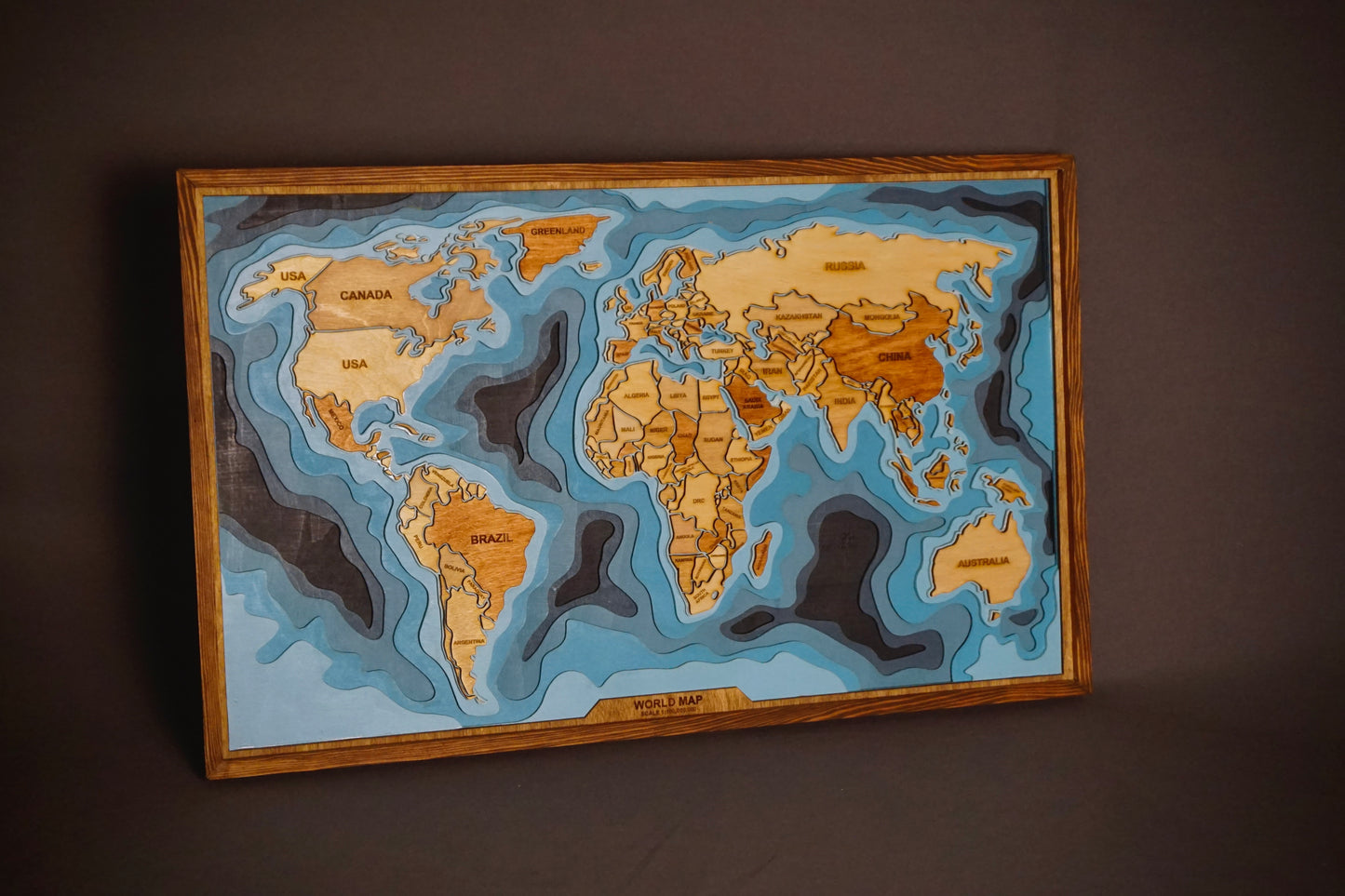 World Map 3D | Wood Wall Art