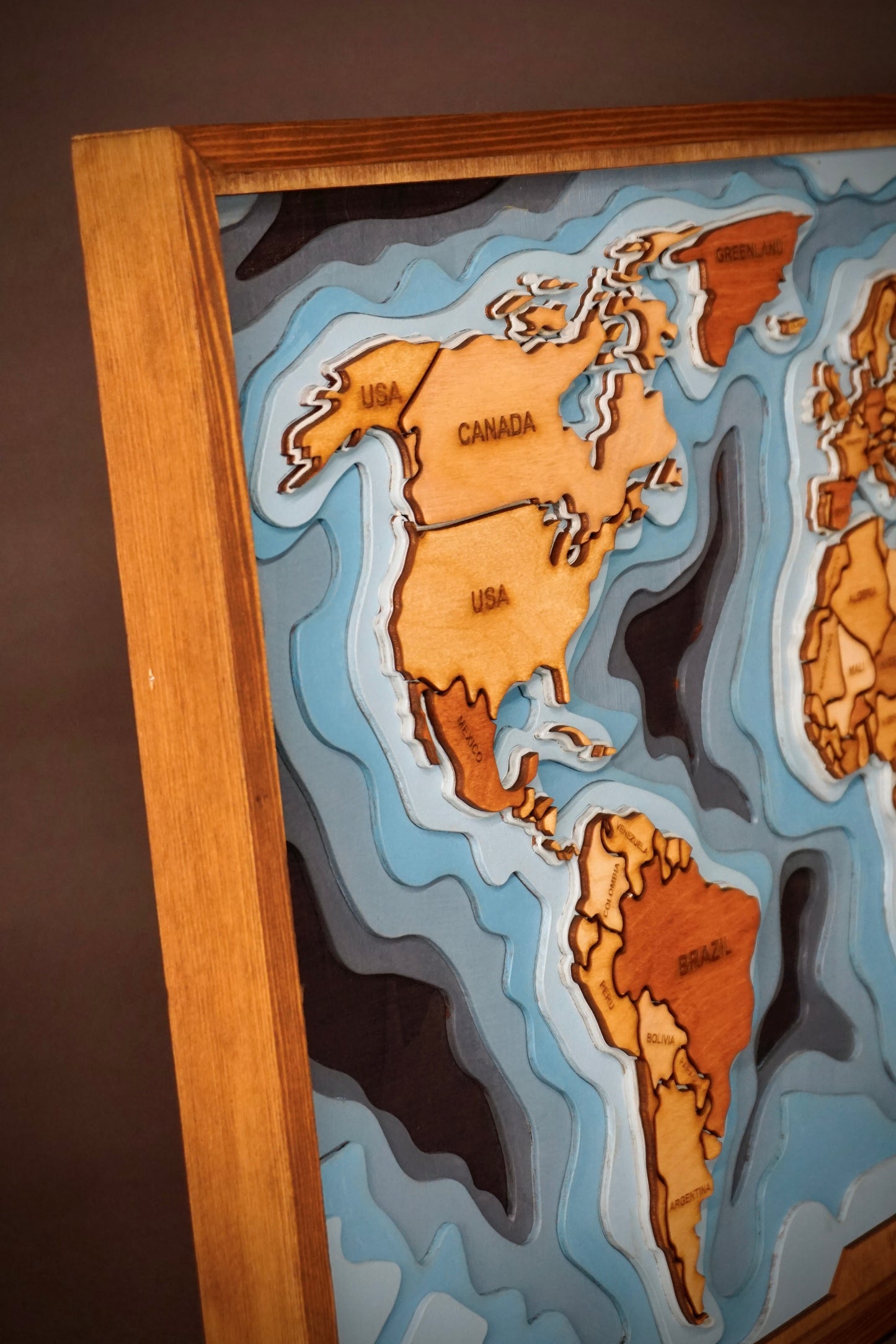 World Map 3D | Wood Wall Art
