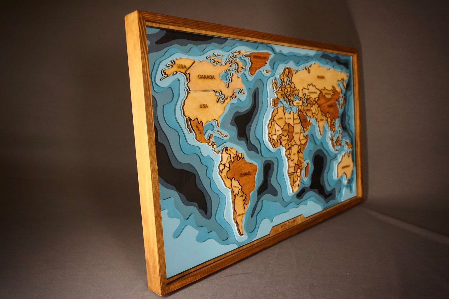 World Map 3D | Wood Wall Art
