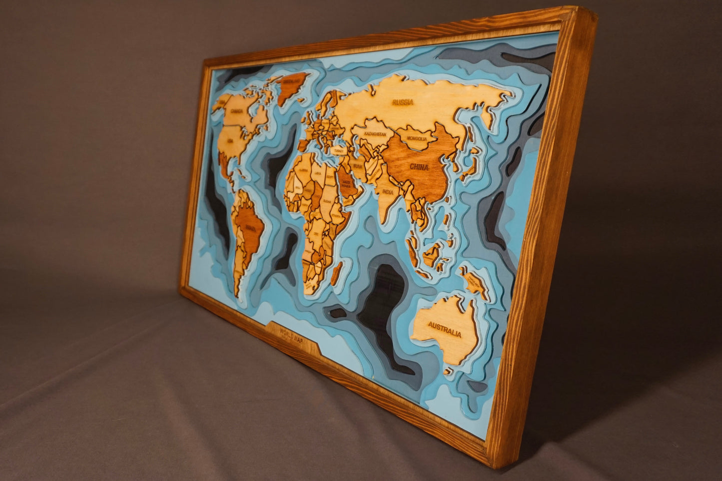World Map 3D | Wood Wall Art
